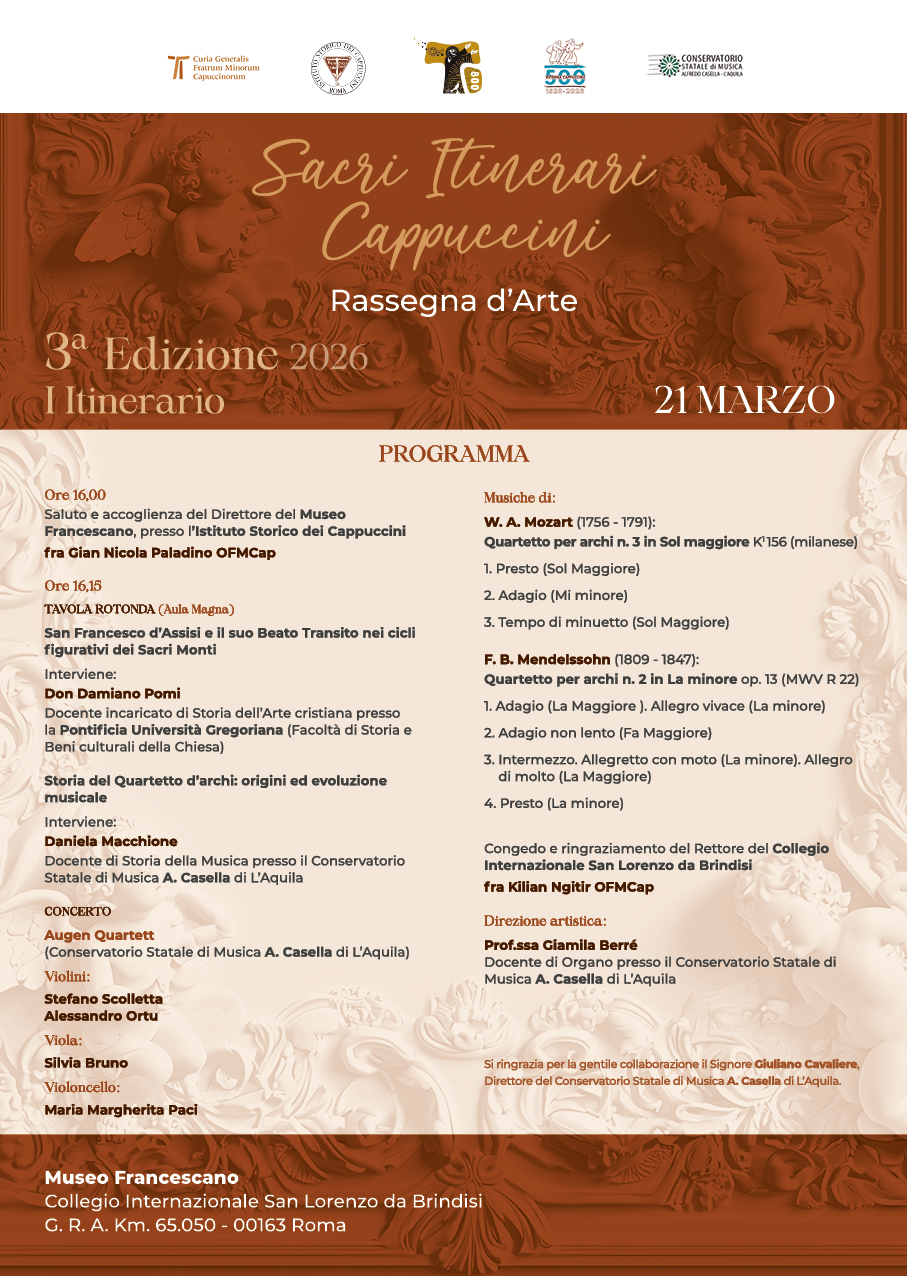 Sacri itinerari 2026 21 marzo